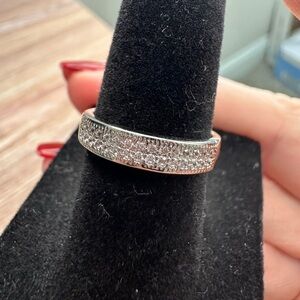 White Gold Eternity Band with Crystals